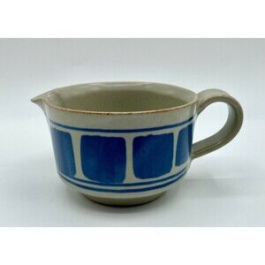 EXTREMELY RARE Vintage IRON MOUNTAIN Stoneware Huckleberry Creamer Blue 8 oz